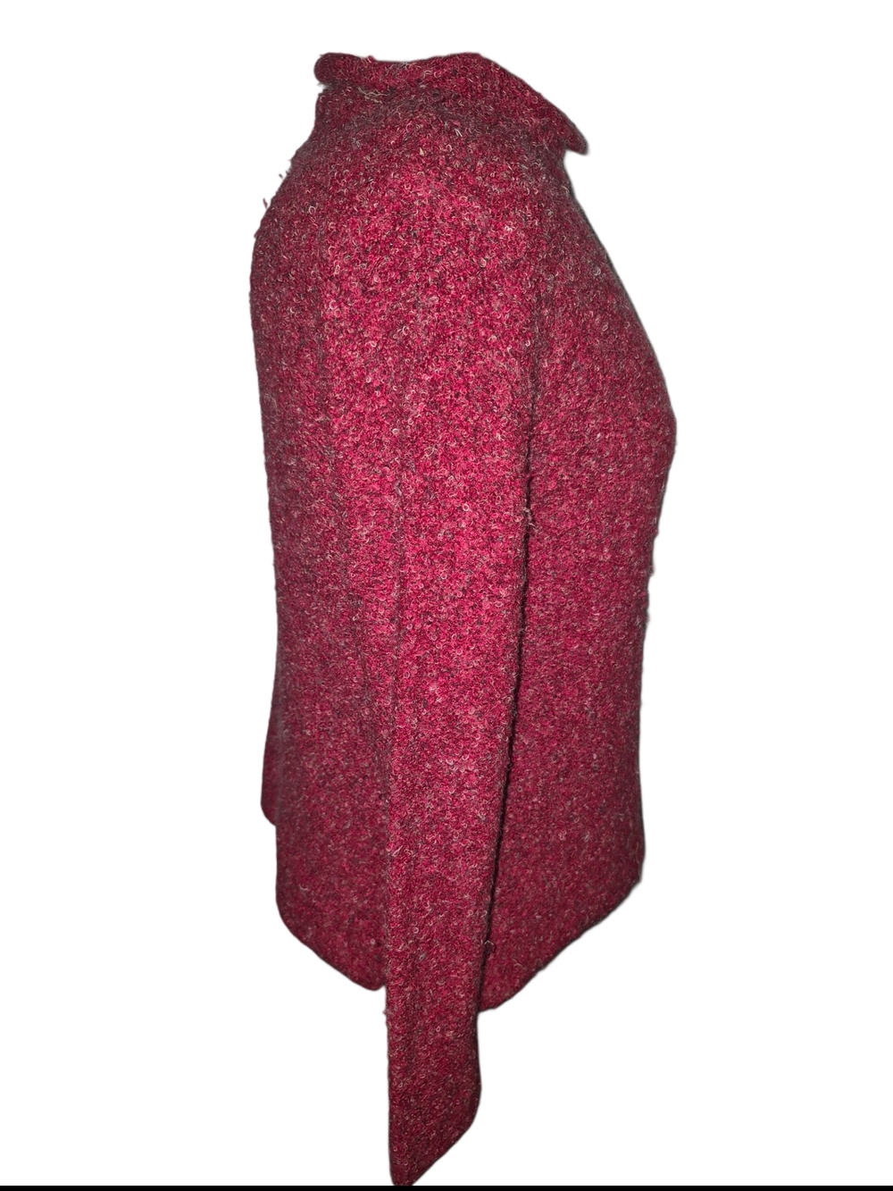 Vintage 90's Women's Raspberry Fuzzy Marled Knit Rolled Neckline Sweater Size S - Picture 5 of 7